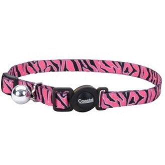 Coastal Pet Coastal Safe Cat Fashion Breakaway Collar Zebra Pink
