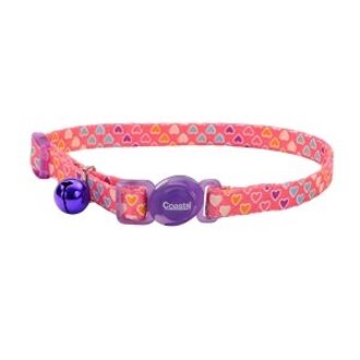 Coastal Coastal Breakaway Cat Collar 8-12inches  Pink Hearts