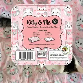 Triple T Studios Kitty and Me Matching Blanket and Mat - Love Cats