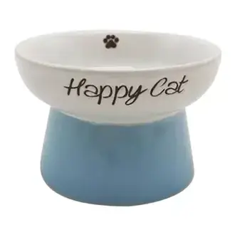 Blue Sky Clayworks Happy Cat Meow Pedestal Cat Bowl
