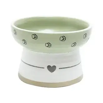 Blue Sky Clayworks Heart Ring Pedestal Cat Bowl