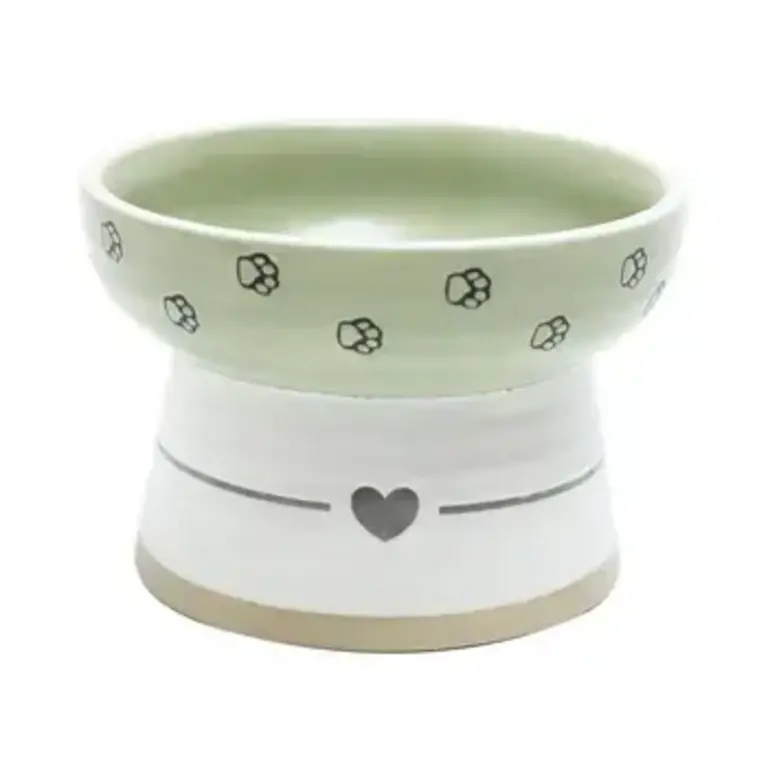 Blue Sky Clayworks Heart Ring Pedestal Cat Bowl