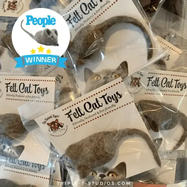 Triple T Studios Mouse Cat Toy  Eco-Friendly Wool Felt