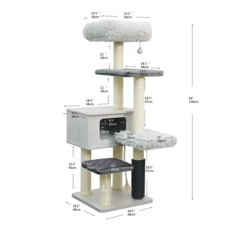 Kasio PetPals Kasio 6-Level Modern and Minimalistic Cat Tree
