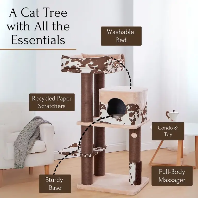 PetPals Group Petpals 50" Grand Maine Coon Heavy-Duty Cat Tree