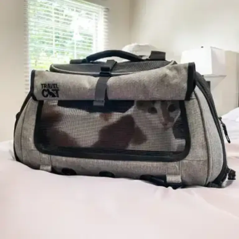 Travel Cat The Transpurrter Ultimate Calming Convertible Cat Carrier Heather Gray
