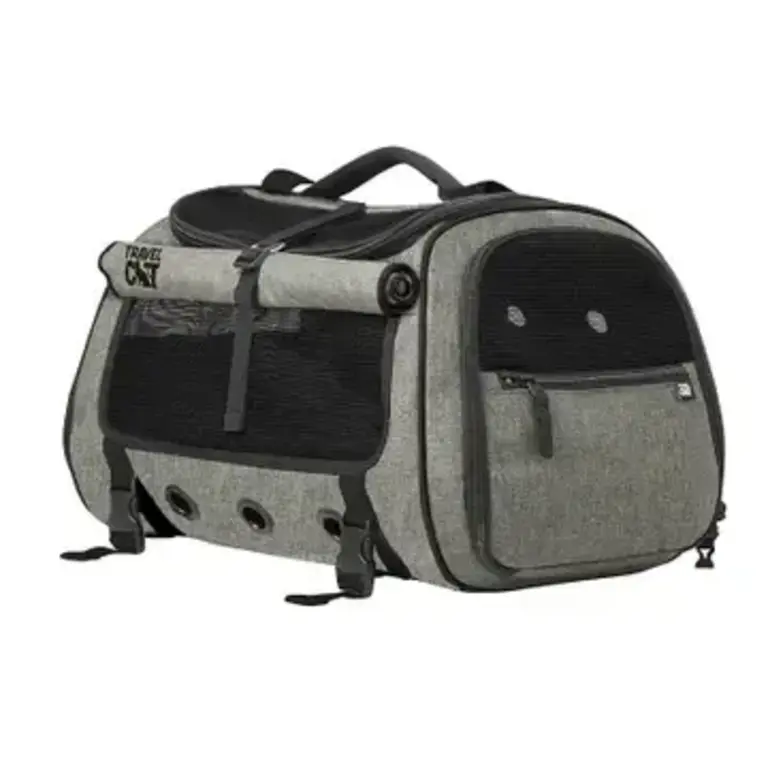 Travel Cat The Transpurrter Ultimate Calming Convertible Cat Carrier Heather Gray