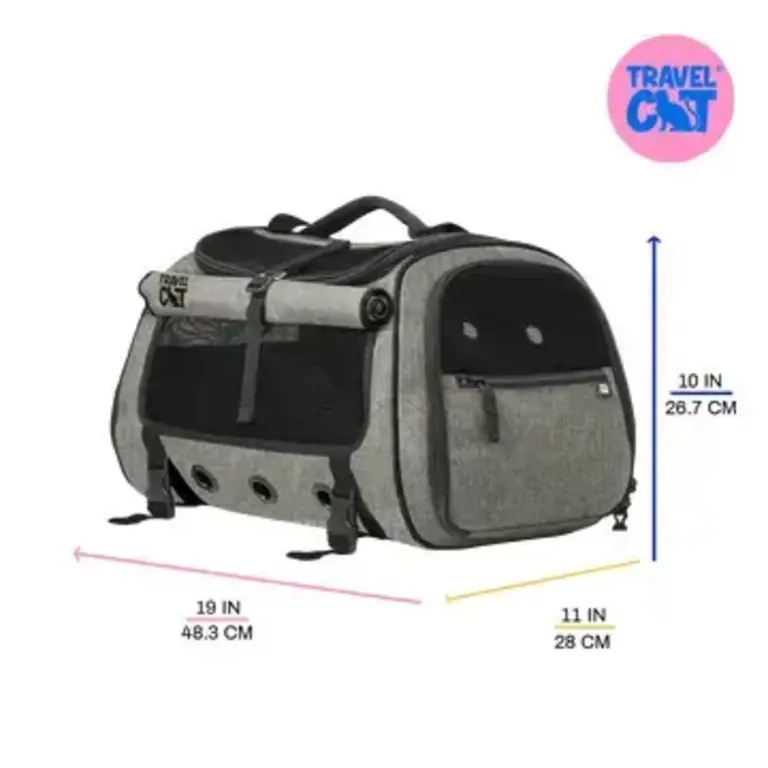 Travel Cat The Transpurrter Ultimate Calming Convertible Cat Carrier Heather Gray