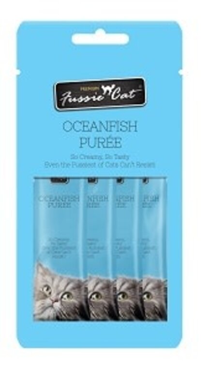 Fussie Cat Fussie Cat Puree Treat Ocean Fish 4-Pack 0.5 oz