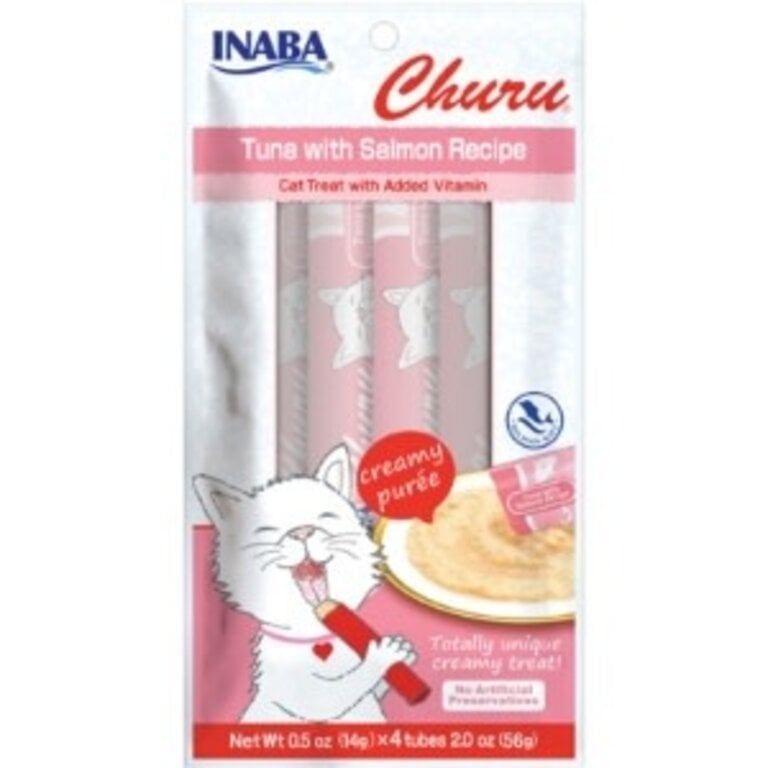 Inaba Inaba Churu Puree Treat Tuna with Salmon Recipe .5oz 4-Pack