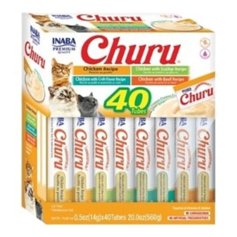 Inaba Inaba Churu Puree Treat Chicken Variety Box, 40-Pack .5oz