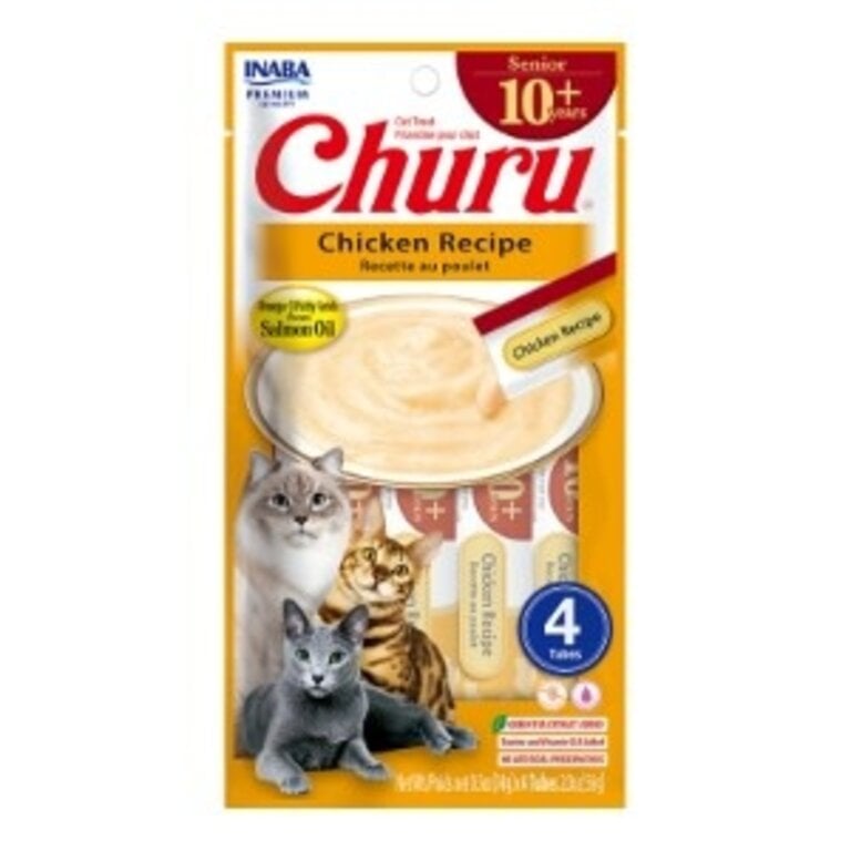 Inaba Inaba Churu Puree Treat for Seniors Chicken Recipe 0.5oz 4-pack