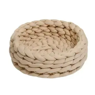 PawPaw Chunky Handwoven Pet Bed - Size 60 - Khaki