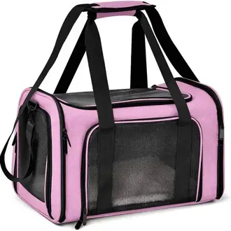 PawPaw Expandable Foldable Pet Carrier - Pink - Large - 45x30x30