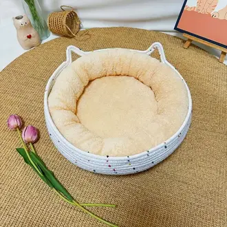 PawPaw Rattan Pet Bed - Apricot - Large