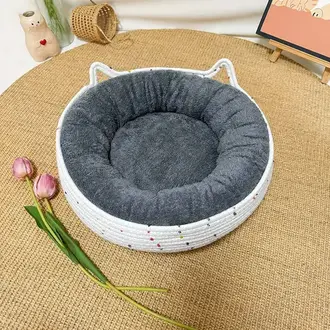 PawPaw Rattan Pet Bed - Gray - Large