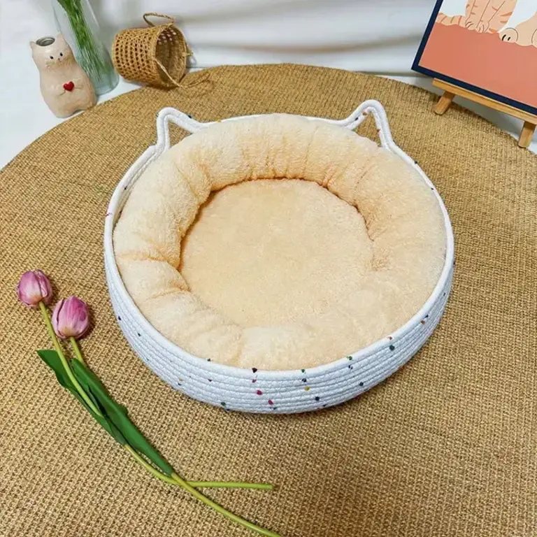 PawPaw Rattan Pet Bed - Apricot - Medium