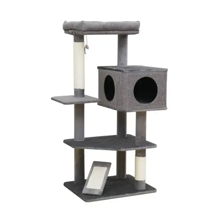 PetPals Group Catry Yara 5 Level Large Cat Tree with Linene Condo