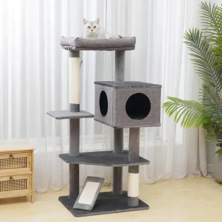 PetPals Group Catry Yara 5 Level Large Cat Tree with Linene Condo