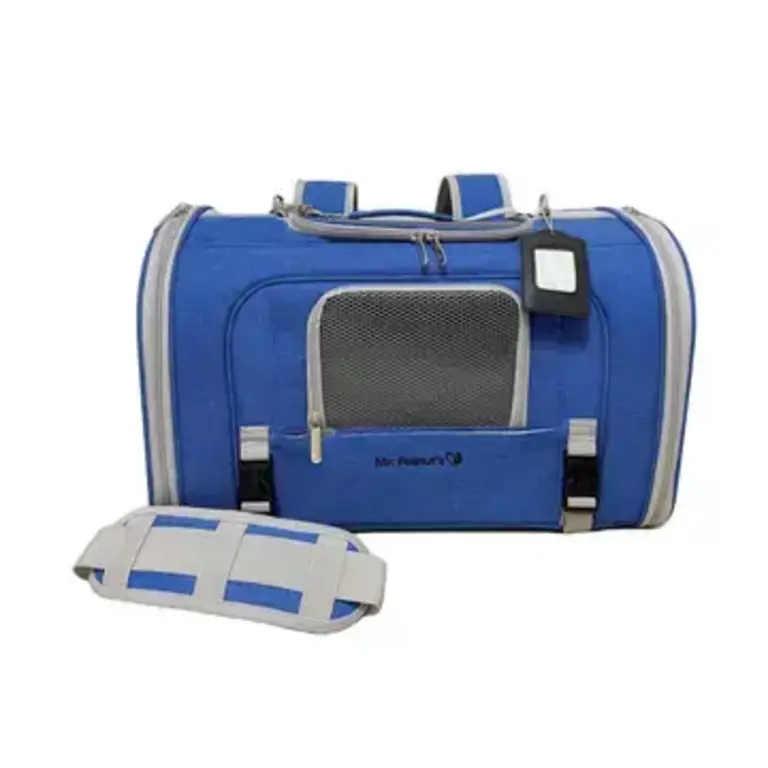 Mr. Peanut's Mr. Peanuts Monterey Series Convertible Backpack Airline-Capable Pet Carrier - Medium - Deja Blue