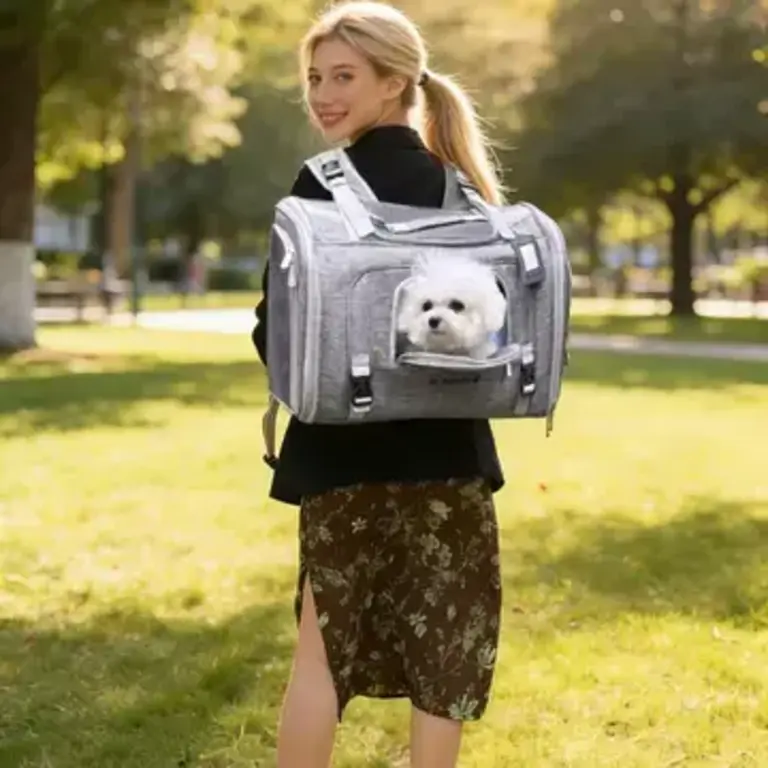 Mr. Peanut's Mr. Peanuts Monterey Series Convertible Backpack Airline-Capable Pet Carrier - Medium - Deja Blue