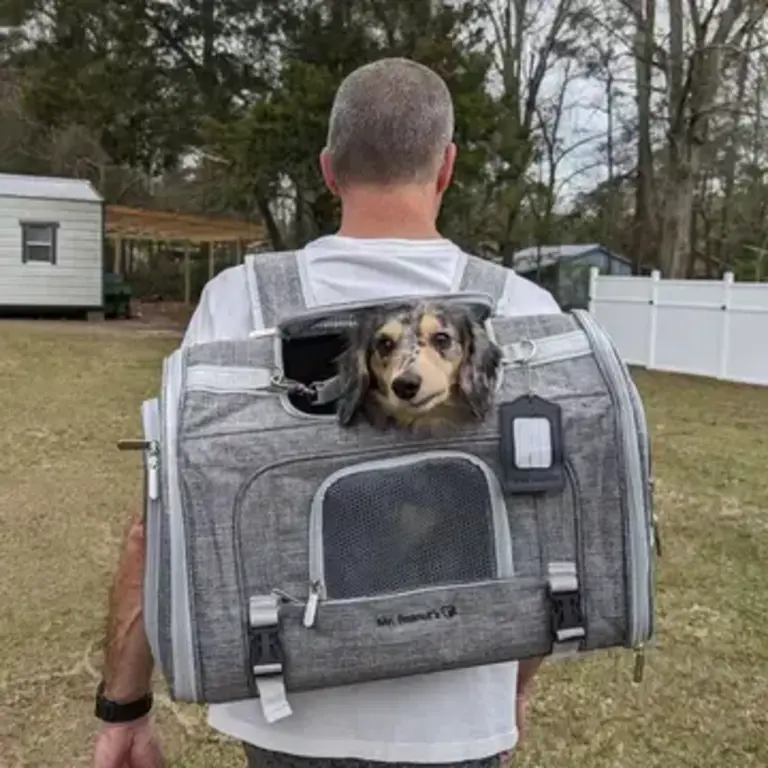 Mr. Peanut's Mr. Peanuts Monterey Series Convertible Backpack Airline-Capable Pet Carrier - Medium - Deja Blue