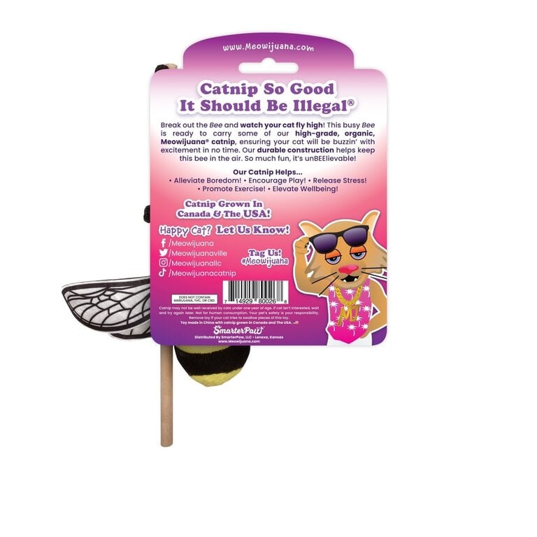 SmarterPaw Meowijuana Get Buzzed Refillable Bee Toy