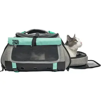 Travel Cat The Transpurrter Ultimate Calming Convertible Cat Carrier Heather Gray/Teal