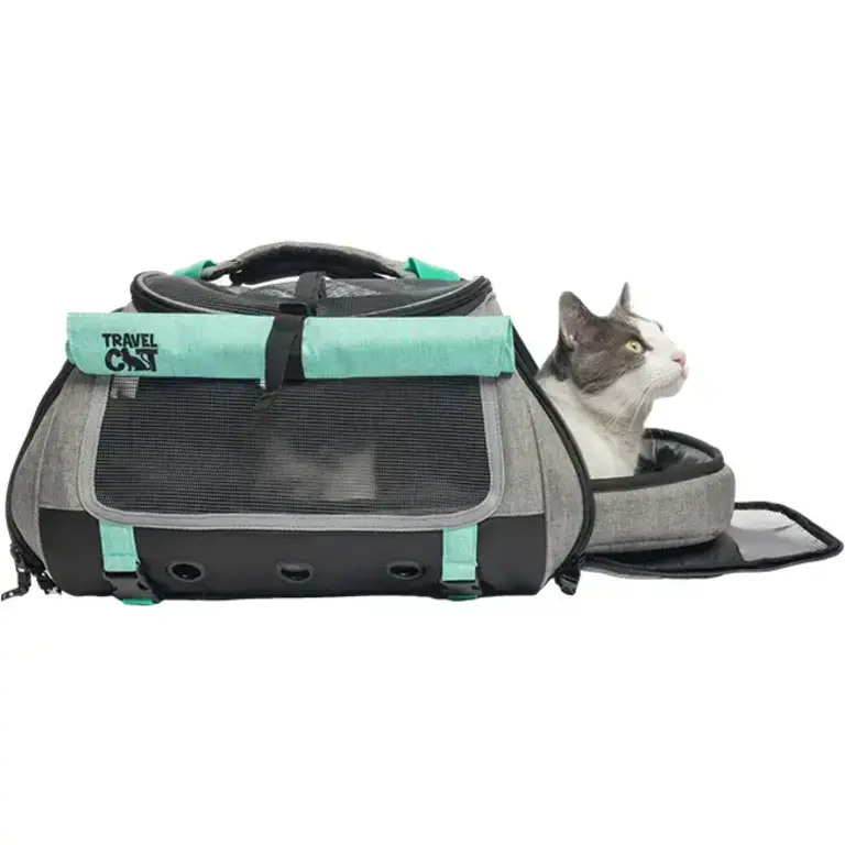 Travel Cat The Transpurrter Ultimate Calming Convertible Cat Carrier Heather Gray/Teal