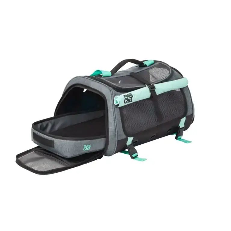 Travel Cat The Transpurrter Ultimate Calming Convertible Cat Carrier Heather Gray/Teal