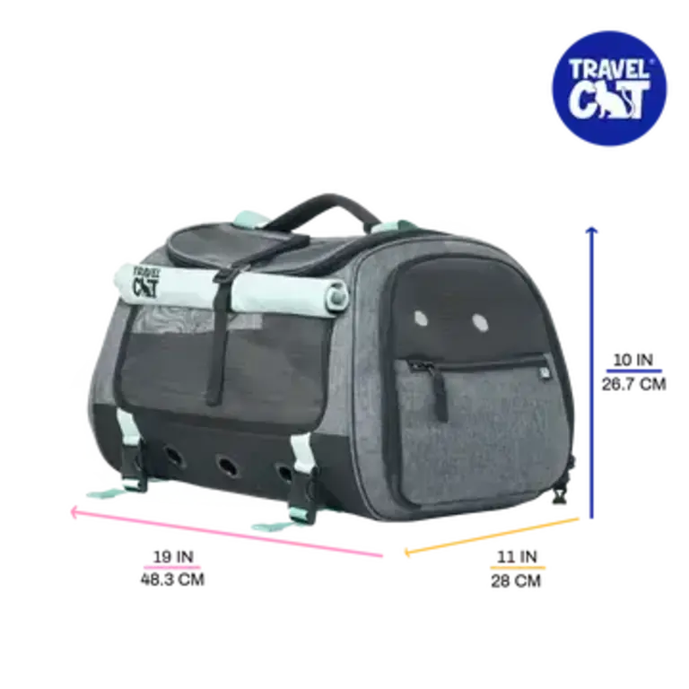 Travel Cat The Transpurrter Ultimate Calming Convertible Cat Carrier Heather Gray/Teal