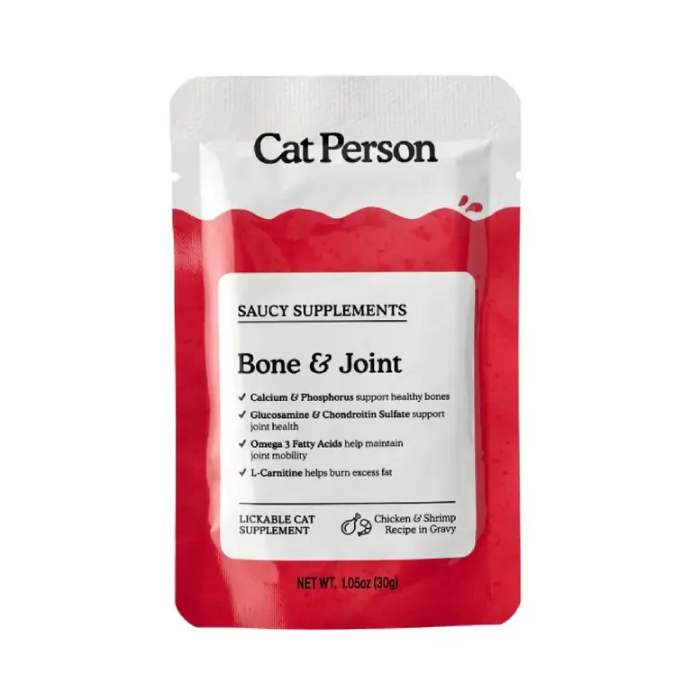 Cat Person Cat Person Saucy Supplement Bone and Joint Chicken and Shrimp Lickable Cat Supplement 1.05oz  Pouch