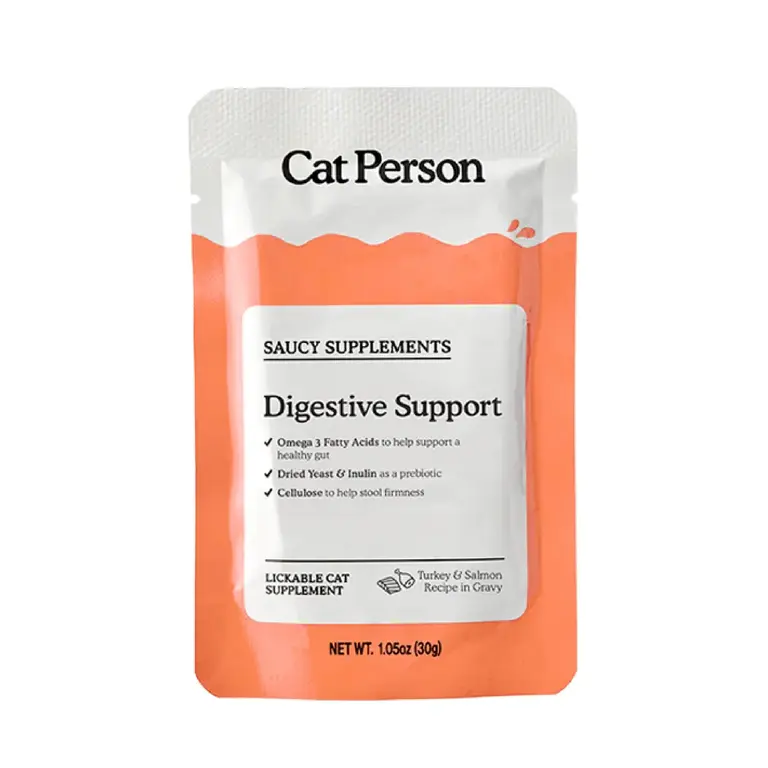 Cat Person Cat Person Saucy Supplement Digestive Support Turkey and Salmon Lickable Cat Supplement 1.05oz  Pouch