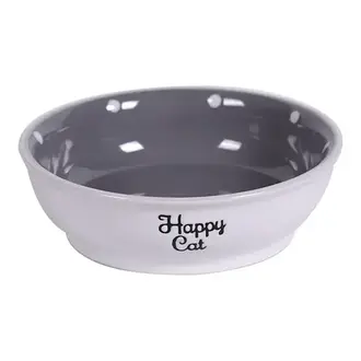 Blue Sky Clayworks Happy Cat Bowl Grey