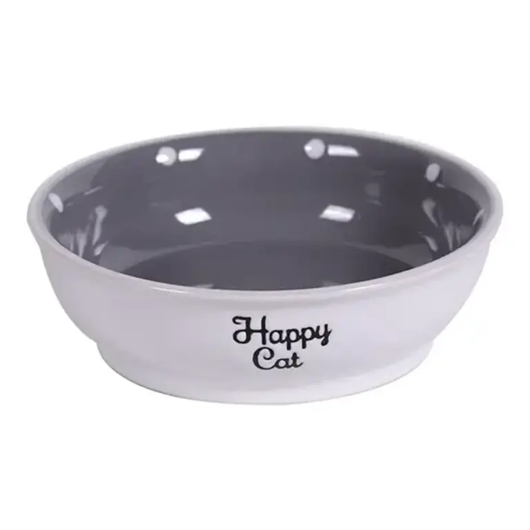 Blue Sky Clayworks Happy Cat Bowl Grey