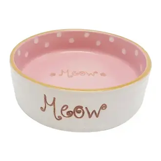 Blue Sky Clayworks Marvin Meow Cat Pet Bowl Pink