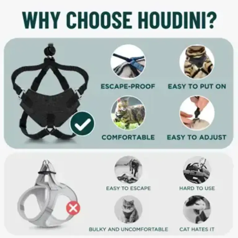 Outdoor Bengal Houdini Escape-Proof Cat Harness XL - Flamingo Pink
