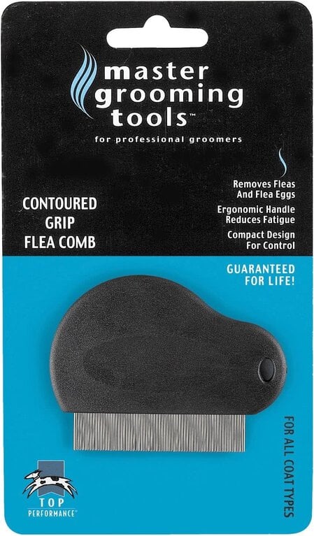 Master Grooming Tools Master Grooming Tools Contoured Grip Flea Cat Comb