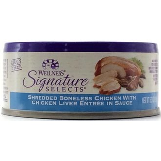 Wellness Wellness Signature Selects Shredded Boneless Chicken with Chicken Liver Entree in Sauce Canned Cat Food Wellness Wellness Signature Selects Shredded Boneless Chicken with Chicken Liver Entree in Sauce Canned Cat Food