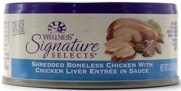 Wellness Wellness Signature Selects Shredded Boneless Chicken with Chicken Liver Entree in Sauce Canned Cat Food