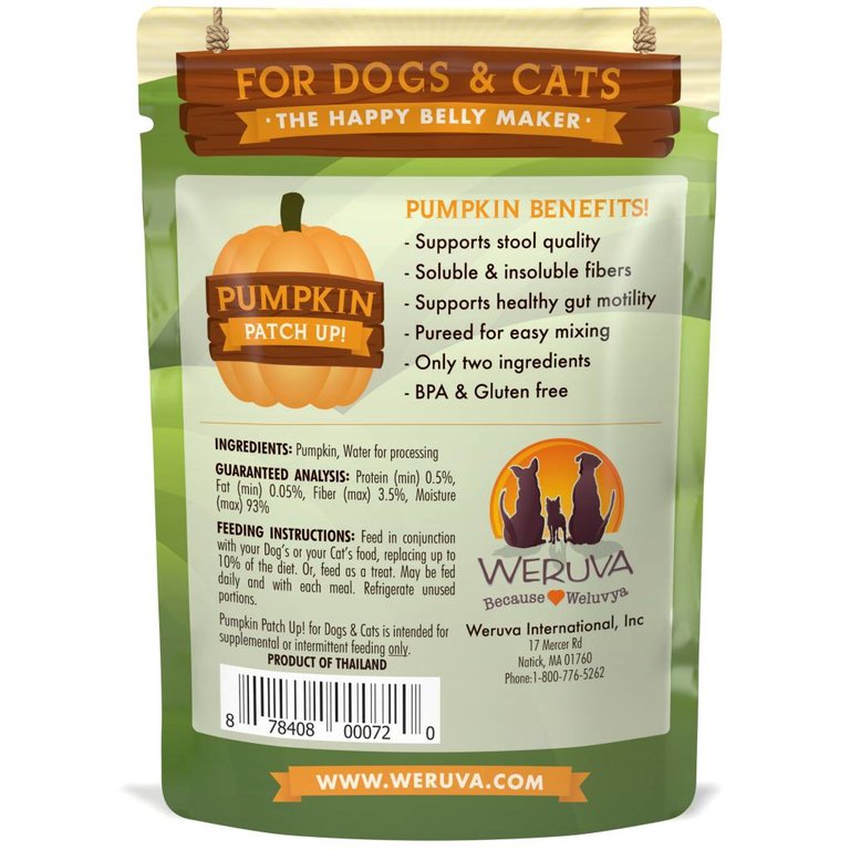 Weruva Weruva Pumpkin Patch Up! Pumpkin Adult Cat & Dog Supplements Pouch