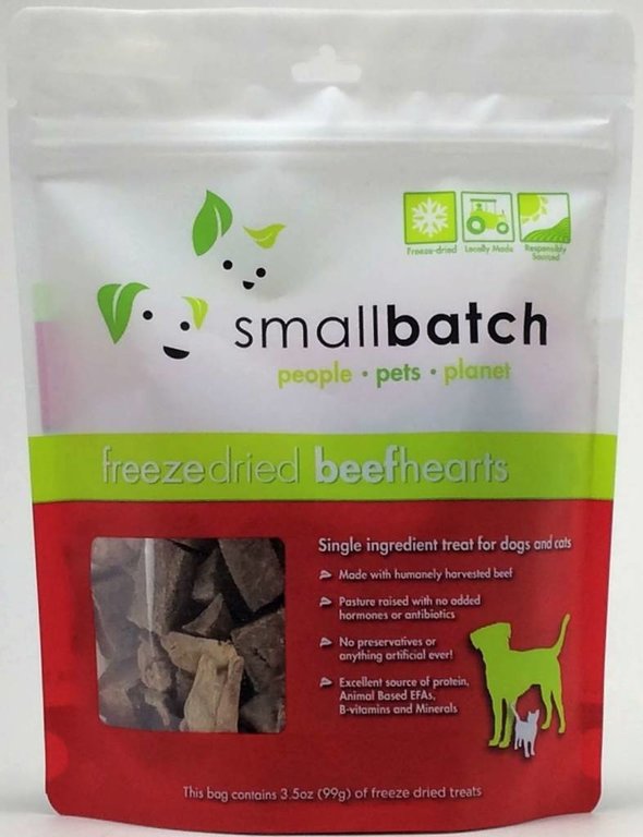Small Batch Small Batch Beef Hearts Freeze Dried Cat Treats, 3.5 oz