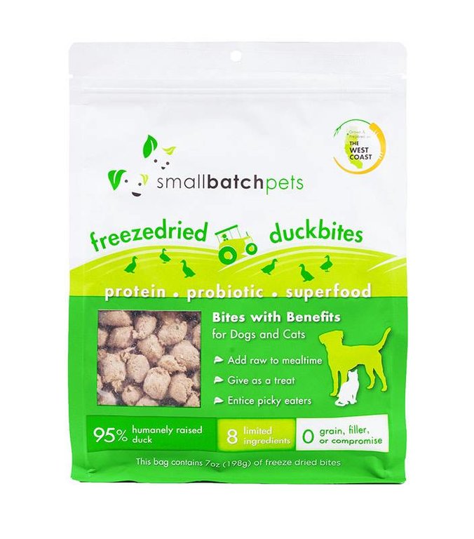 Small Batch Small Batch Pets Freeze-Dried Duck Bites Cat Treats, 7 oz