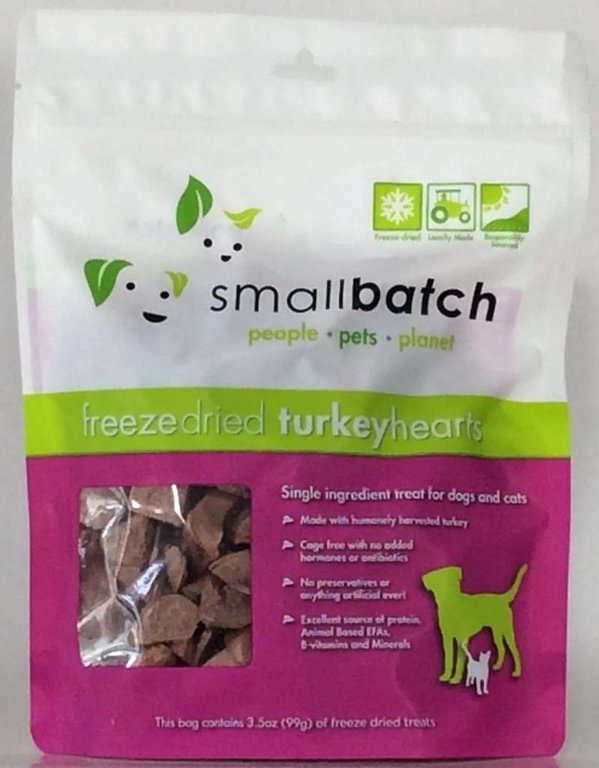 Small Batch Small Batch Turkey Hearts Freeze Dried Cat Treats, 3.5 oz