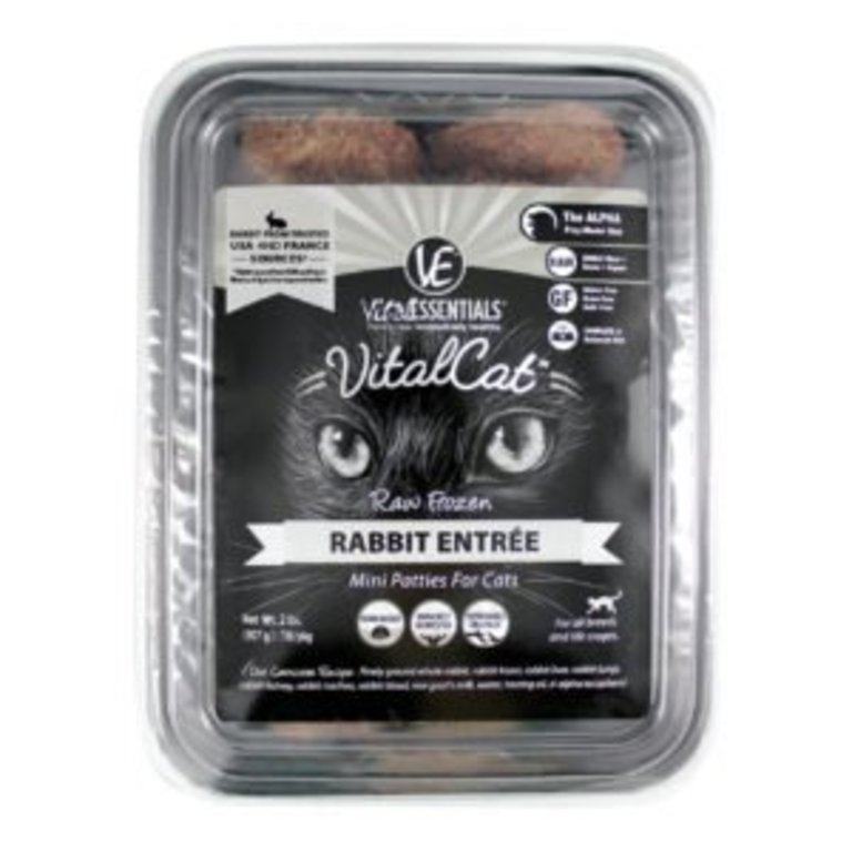 Vital Essentials Vital Essentials Raw Frozen Rabbit Entree Cat Food, 2 LB