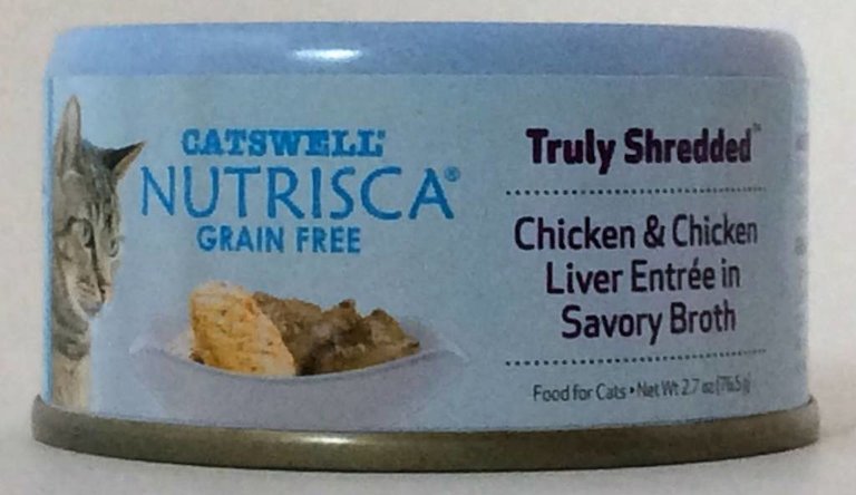 Catswell Nutrisca Truly Shredded Chicken & Chicken Liver Entree In Savory Broth Canned Cat Food, 2.7 oz