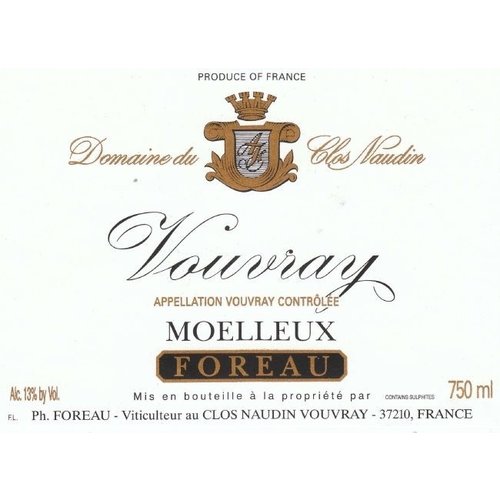 Wine PHILIPPE FOREAU VOUVRAY 'CLOS NAUDIN' MOELLEUX 1999 Wine PHILIPPE FOREAU VOUVRAY 'CLOS NAUDIN' MOELLEUX 1999