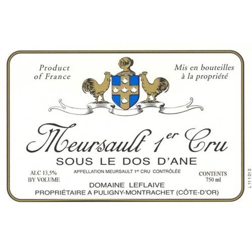 Wine DOMAINE LEFLAIVE MEURSAULT 'SOUS LE DOS D'ANE' 1ER CRU 2011 Wine DOMAINE LEFLAIVE MEURSAULT 'SOUS LE DOS D'ANE' 1ER CRU 2011