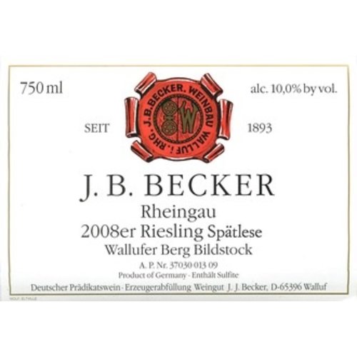 Wine J. B. BECKER WALLUFER BERG BILDSTOCK RIESLING SPATLESE 2004 Wine J. B. BECKER WALLUFER BERG BILDSTOCK RIESLING SPATLESE 2004