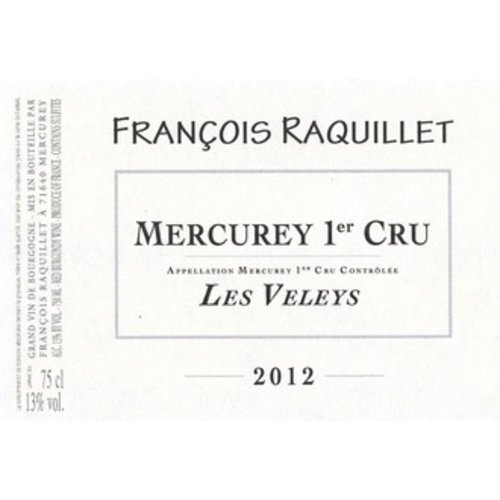 Wine DOMAINE FRANCOIS RAQUILLET MERCUREY BLANC LES VELEYS 1er CRU 2016 Wine DOMAINE FRANCOIS RAQUILLET MERCUREY BLANC LES VELEYS 1er CRU 2016